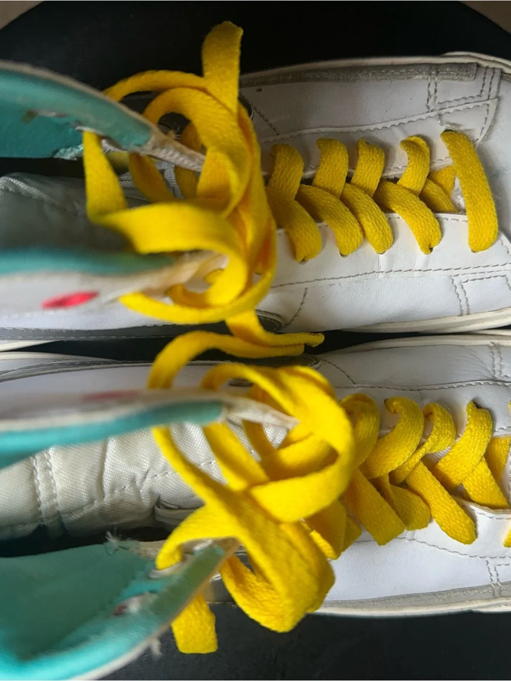 Nike tropical blazers High-Top Sneakers in White, Yellow and Teal